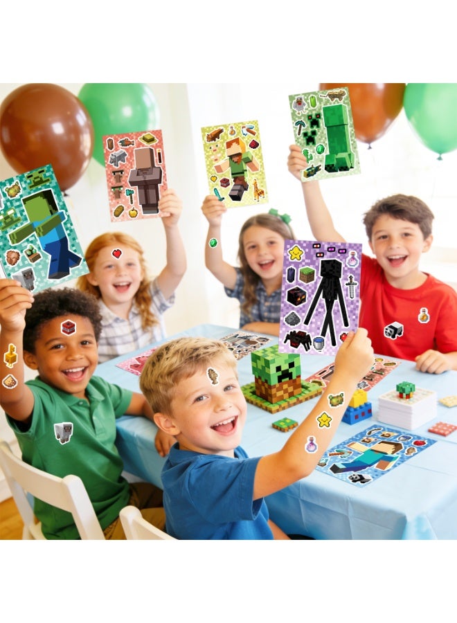 Minecraft Make Your Own Sticker Kits, 24 Sheet Block & Creeper Stickers, DIY Minecraft Stickers for Gaming Birthday Party Favors, Crafts and Kids Activities - Image 4